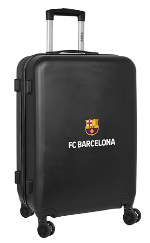 F.C. Barcellona 3A Attrezzatura - Trolley Da Cabina 24 Pollici, Valigia Con Ruote, Lucchetto Di Sicurezza, Valigia Leggera, 40 X 26 X 63 Cm, Colore Ne