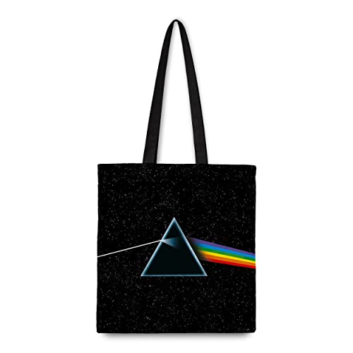 Rocksax Pink Floyd Tote Bag - The Dark Side Of The Moon - 10Oz Fair Trade, Recycled Cotton - 42Cm X 37Cm - Gusseted - Offical Merchandise