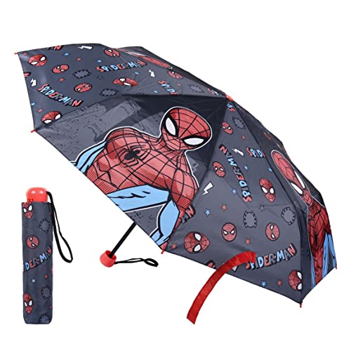 Cerdá Life'S Little Moments - Paraguas Plegable Niño De Spiderman - Apertura Manual Con Mecanismo Antiviento Y Proteccion En Las Varillas Para Mayor S