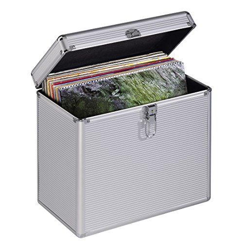 Hama 181435 Valigetta Porta Lp In Alluminio, Capacità 50 Dischi, Argento