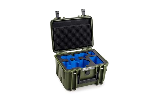 B&W - Valigetta Da Esterno Per Dji Mini 4 Pro Drone E Fly More Combo – Tipo 2000 Verde Bronzo – Impermeabile Secondo La Certificazione Ip67, Antipolve