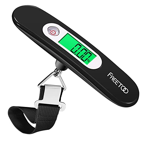Freetoo Bilancia Digitale Pesa Bagagli Valigie Con Funzione Di Tara Batteria Inclusa Per Viaggi All'Aperto Casa 110 Lb / 50 Kg Capacità (Nero) 1