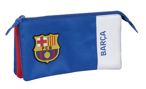 Safta F.C. Barcellona 2ª Attrezzatura - Astuccio Triplo, Astuccio Per Bambini, Ideale Per Bambini In Età Scolastica, Comodo E Versatile, Qualità E Res