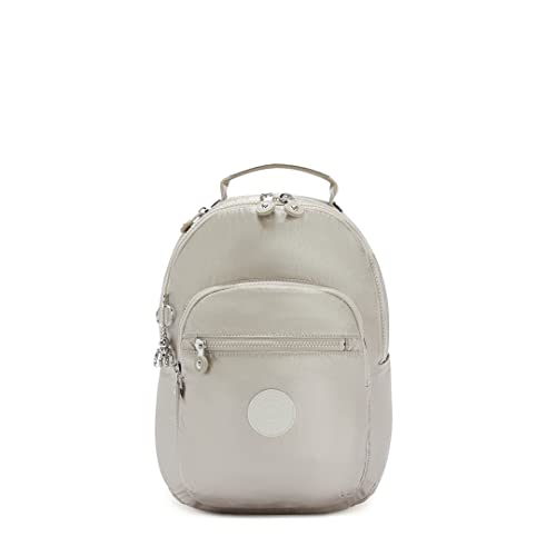 Kipling Seoul S, Mini Zaino Con Protezione Per Laptop 13", Ergonomic, 35 Cm, 14 L, 0.50 Kg, Argento (Metallic Glow)