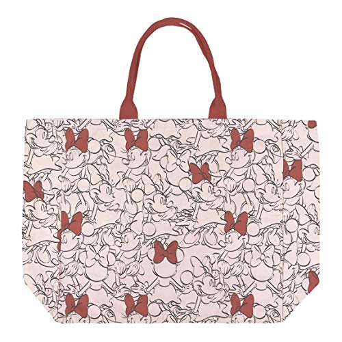 Cerdá Life'S Little Moments 2100003314, Bolsos De Tela De Minnie Con Licencia Oficial Disney Para Mujer, Beige, 47Cm (W) X 44Cm (H) X 14Cm (D)
