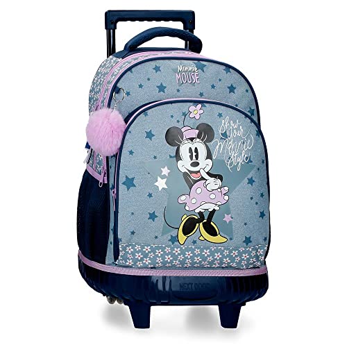 Disney Minnie Style Zaino Compatto 2 Ruote Blu 32X43X21 Cm Poliestere 28,9L
