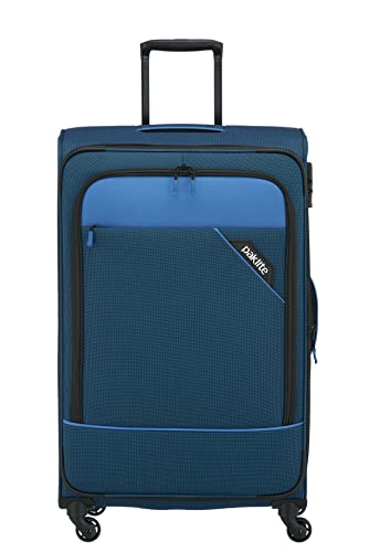 Paklite Valigia A 4 Ruote Morbide Dimensione L Con Piega Ad Espansione E Serratura Tsa, Serie Derby: Elegante Trolley In Look Bicolore, 77 Cm, 102 Lit