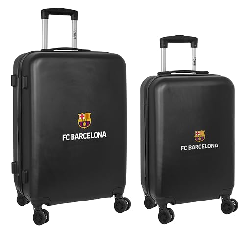 F.C. Barcellona - Set Di Trolley Da 20 E 24 Pollici, Con Ruote Girevoli, Valigie Con Ruote, Lucchetto Di Sicurezza, Valigie Leggere, 40 X 26 X 63 Cm,