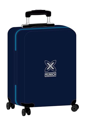 Munich Nautic - Trolley Da Cabina 20 Pollici, Valigia Con Ruote, Lucchetto Di Sicurezza, Valigia Leggera, 34,5 X 20 X 55 Cm, Colore Blu Marino, Blu Na