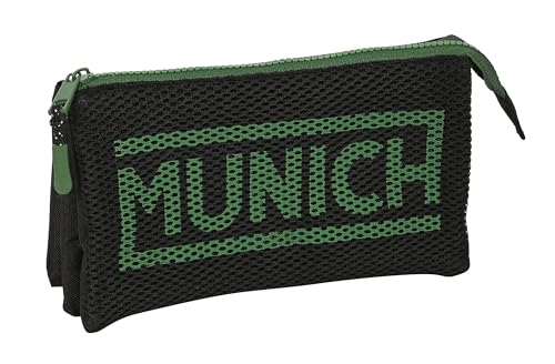 Safta Munich Caviar - Astuccio Triplo, Astuccio Per Bambini, Ideale Per Bambini In Età Scolastica, Comodo E Versatile, Qualità E Resistenza, 22 X 3 X 
