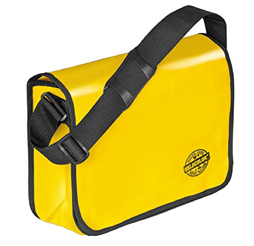 Veloflex Borsa A Tracolla Velocolor, In Telone Per Camion, Con Scomparto Per Cellulare, 2 Scomparti Per Penne, 1 Pezzo, Giallo., 38, Borsa A Tracolla