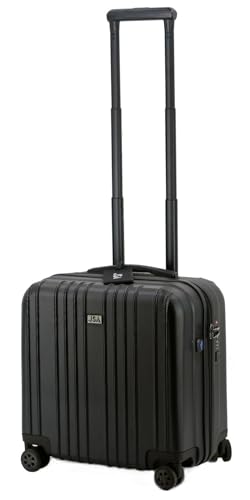 Jsa 2 In 1 Reisetrolley, Rollkoffer Aus Abs Kunststoff, Reisekoffer Mit Doppelten 360° Leichtlaufrollen Bagaglio A Mano 41 Centimeters 30 Nero (Schwar