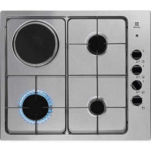Electrolux - Piano Cottura Misto Egl 62821 Ox Finitura Inox E Manopole Nere Da 60 Cm