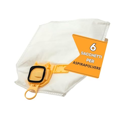 Elettrocasa - Sacchetti Aspirapolvere Per Folletto 6 Pezzi - Sacchetti Per Aspirapolvere Fw7 In Tnt - Sacchi Aspirapolvere Per Pulizia Casa