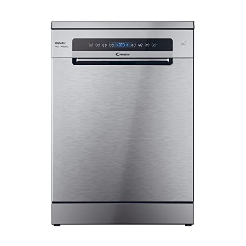 Candy Rapidó Cf 4C6F0X Lavastoviglie, 14 Coperti, Maxi Tub E Maxi Ladle, Wi-Fi + Ble, Connesso, 8 Programmi, Classe C, 59,7X59,8X81,8 Cm, Inox