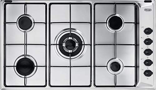 De Longhi Fla 59 Dd - Piano Cottura A Gas Da 90 Cm, N° 5 Fuochi, Colore Inox