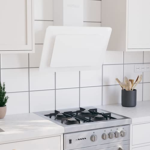 Vidaxl Cappa A Parete 60 Cm In Acciaio Inox E Vetro Temperato Bianco