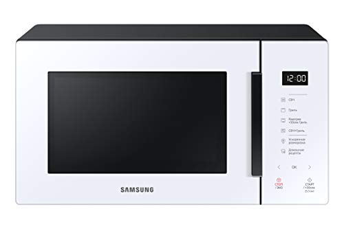 Samsung Forno A Microonde Glass Design Mg23T5018Aw/Et, Cottura Croccante, Homedessert, Microonde + Grill 800 W + 1100 W, 23 L, 49L X 27,5H X 38P Cm, N