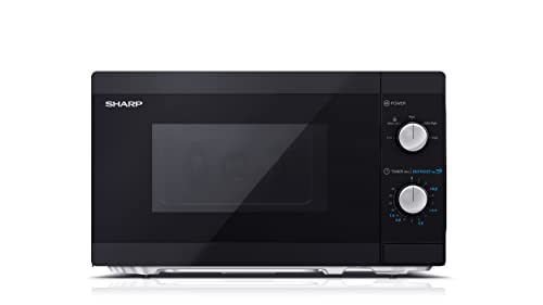 Sharp Yc-Ms01Eb - Forno A Microonde 20Lt, 800W, Con Funzione Di Scongelamento, Timer, Incluso Piatto Girevole, Controllo Manuale