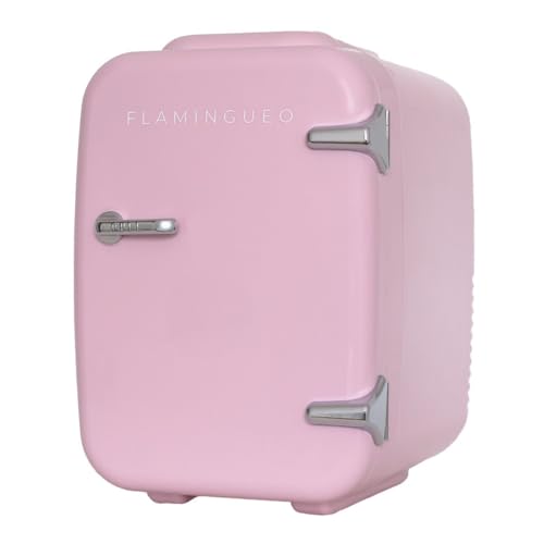 Flamingueo Frigorifero Piccolo 4L - Minifrigo 12V/220V, Mini Frigo Skincare, Funzione Raffreddamento E Riscaldamento, Mini Frigo Da Camera, Frigo Bar