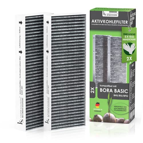 Kasper Solutions Set Filtri A Carboni Attivi Compatibile Con Bora Basic Biu/Bhu/Bfiu (2 Pezzi), Compatibile Con Tutti I Modelli Bora Basic