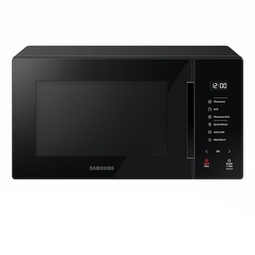 Samsung Libera Installazione Forno A Microonde + Grill Glass Design Cottura Croccante, Mg23T5018Ak/Et, Home Dessert, Cottura Automatica, 800 W + 1100