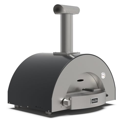 Alfa Forni Barbecue A Gas Marca Modello Classico 2 Pizze Ibrido Ardesia Grigio