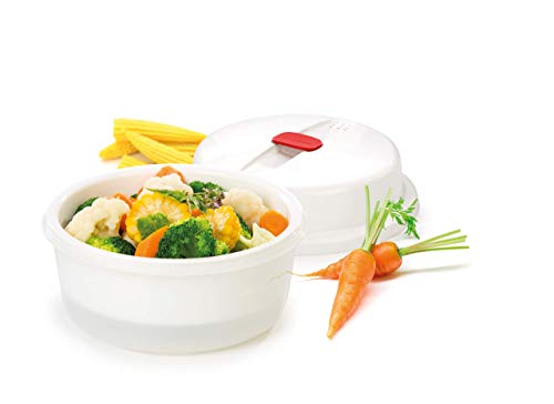 Tescoma 705010 Purity Microwave Vaporiera, Plastica, Bianco, Diametro 21 Cm, Altezza 12.5 Cm