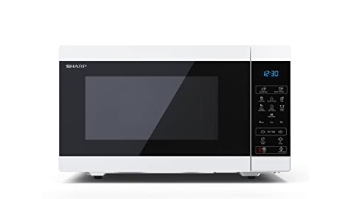 Sharp Yc-Ms51Ew Microonde Senza Grill Da 25 Litri, Controllo Digitale, Microonde: 900 W, 5 Livelli Di Potenza A Microonde, Piatto Girevole, Blocco Per
