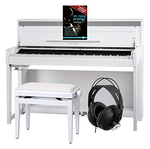 Classic Cantabile Up-1 Wm Pianoforte Verticale Digitale - 88 Tastiera Pesata - Pianola Musicale Con Usb, Midi, 256 Polifonia, 40 Voci - Piano Digitale