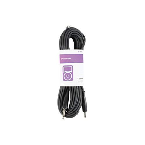 Qtx - Cavo Jack Mono Da 6,3 Mm Per Altoparlante, 12 M, Colore: Nero