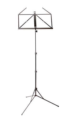 K&M 101 Leggio Color Nickel - Leggio Per Spartiti Estensibile 65 - 122 Cm - Base E Appoggio Metallico Pieghevole