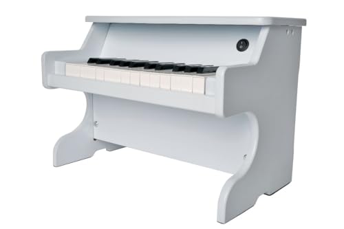 Mini Pianoforte Bianco Con Note Colorate Per La Tastiera, Batterie Incluse (4X Batterie Aa Da 1,5V)