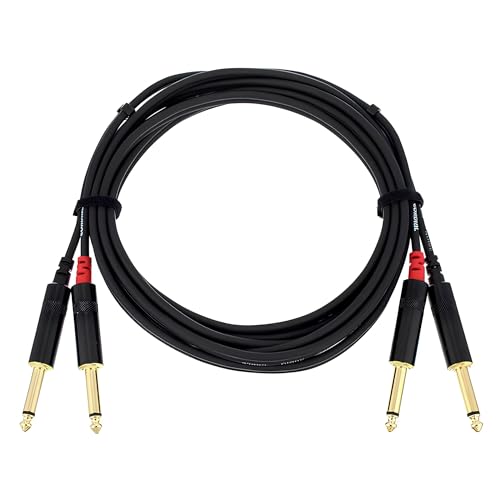 Cordial - Cfu 3 Pp Cavo Sbilanciato Stereo, 2X Jack Ts (Mono)/2X Jack Ts (Mono) Rean 3 M, Nero