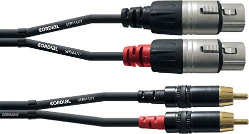 Cordial Cfu 3 Fc Cavo Di Interfaccia E Adattatore 2X Cinch 2X Xlr Nero