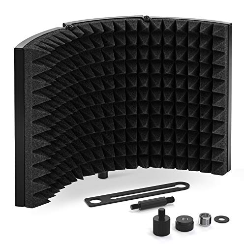 Tonor Scudo Di Isolamento Del Microfono Insonorizzante Per Filtro Vocale Pieghevole Con Isolamento In Schiuma Assorbente Per Registrazione Di Microfon