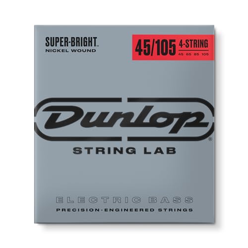 Jim Dunlop Dbsbn 45-105 - Corda Per Basso Super Bright Nickel Plated Steel, Misura: Medium, Set Da 4