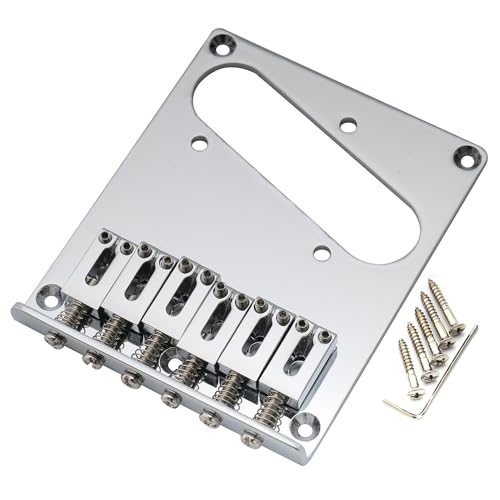 Musiclily Pro 54Mm Moderno Ponte Telecaster 6 Sellette In Lega Zinco Per Squier E Chitarra Elettrica Import Tipo Tele, Cromato