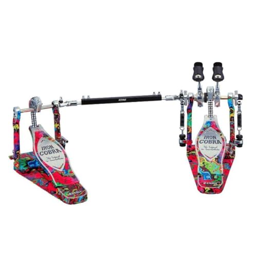 Tama Hp900Pwmpr Doppelpedal Iron Cobra Power Glide Psychedelic Rainbow - Doppio Pedale Batteria