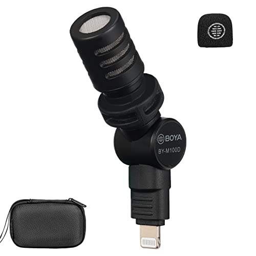 Boya By-M100D Mini Microfono Plug & Play Microfono Omnidirezionale A Condensatore Per Iphone 14/14 Pro/13/Ipad/Ios Con Lightning Certificato Mfi Per V