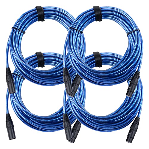 Pronomic Stage Xfxm-Blu-10 Cavo Microfono Xlr 10M Metallic Blue Set 4 Pezzi