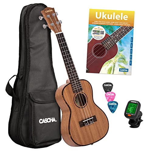 Cascha Premium Mogano Ukulele Soprano Kit Ukulele Konzert