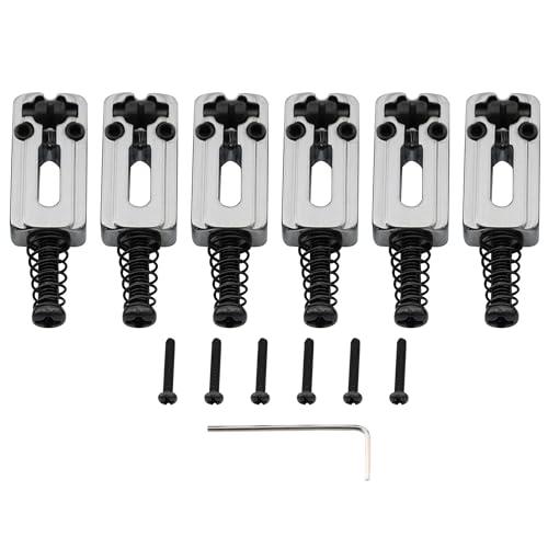 Musiclily Pro 10,8Mm Moderno Sellette Roller In Lega Zinco Per Chitarra Elettrica Import Strat Tele, Cromato (Set Di 6)