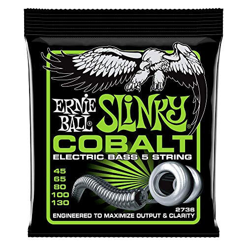 Ernie Ball, Bass 5 Slinky Cobalt, Corde Per Basso Elettrico, Diametro 45-130