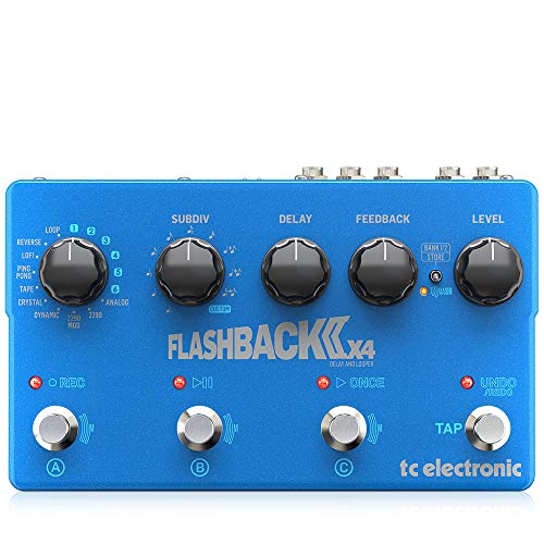 Tc Electronic Flashback 2 X4 Delay Pedale Delay Flagship Ampliato Con 3 Interruttori Mash, Delay Crystal, Analog E Tape E 6 Delay Presets