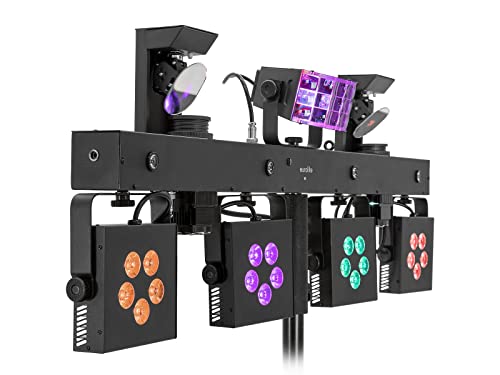 Eurolite Led Kls Scan Pro Next Fx - Set Di Luci Compatte Con Derby, Spot, Scanner, Effetto Uv, Presa Quickdmx E Custodia, Illuminazione Per Effetti Sp