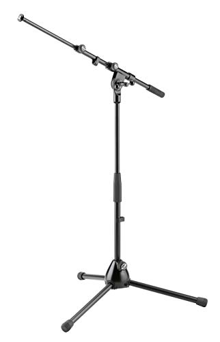K&M 259 Base Di Microfono, Media Altezza, Per Batteria, 3/8" In Acciaio Nero, Braccio Girevole, Estensione Fino A 74,5 Cm - 42,5-64,5 Cm Di Altezza