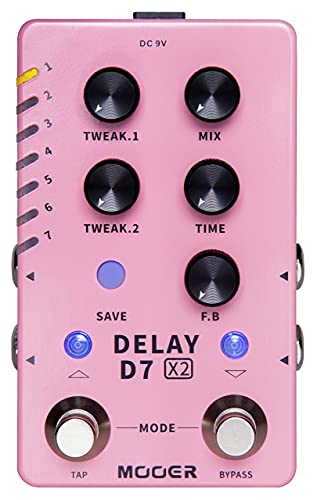 Mooer D7 X2 Delay - Multi-Delay, Rosa