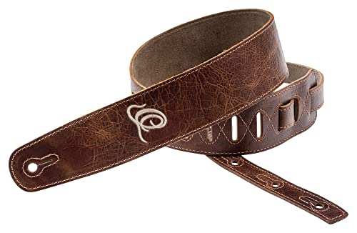Ortega Guitars Suede Guitar Strap - Chitarra & Basso Acustici/Elettrici - Regolabile - Suede Series - Vintage Malt (Ossu-50)