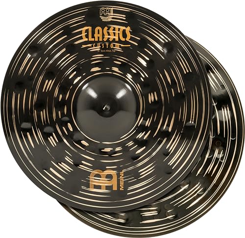 Meinl Cymbals Classics Custom Dark Piatto Hihat / Charleston 14 Pollici (35,56Cm) Per Batteria - Coppia - Bronzo B12, Finitura Scura, Prodotto In Germ